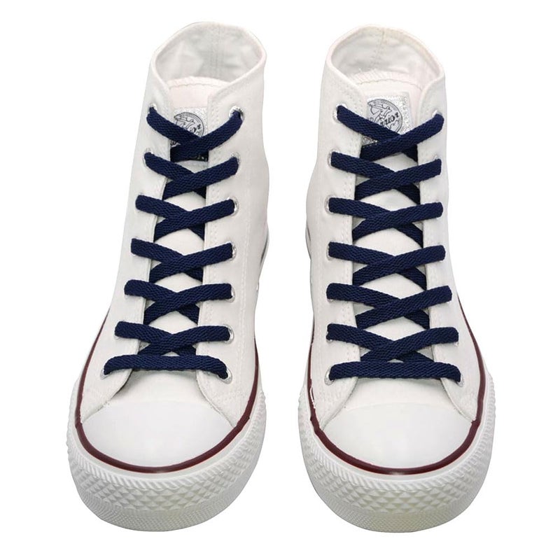 VSUDO 54" Flat Navy Blue Shoe Laces for Sneakers, Shoelaces for Sneakers, Replacements Shoe Strings for Women or Men (1 Pair-Navy Blue-137CM) - Image 4